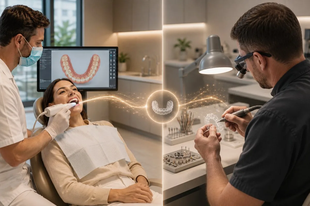 Cabinet et laboratoire : le flux numérique relie le fauteuil à la gouttière