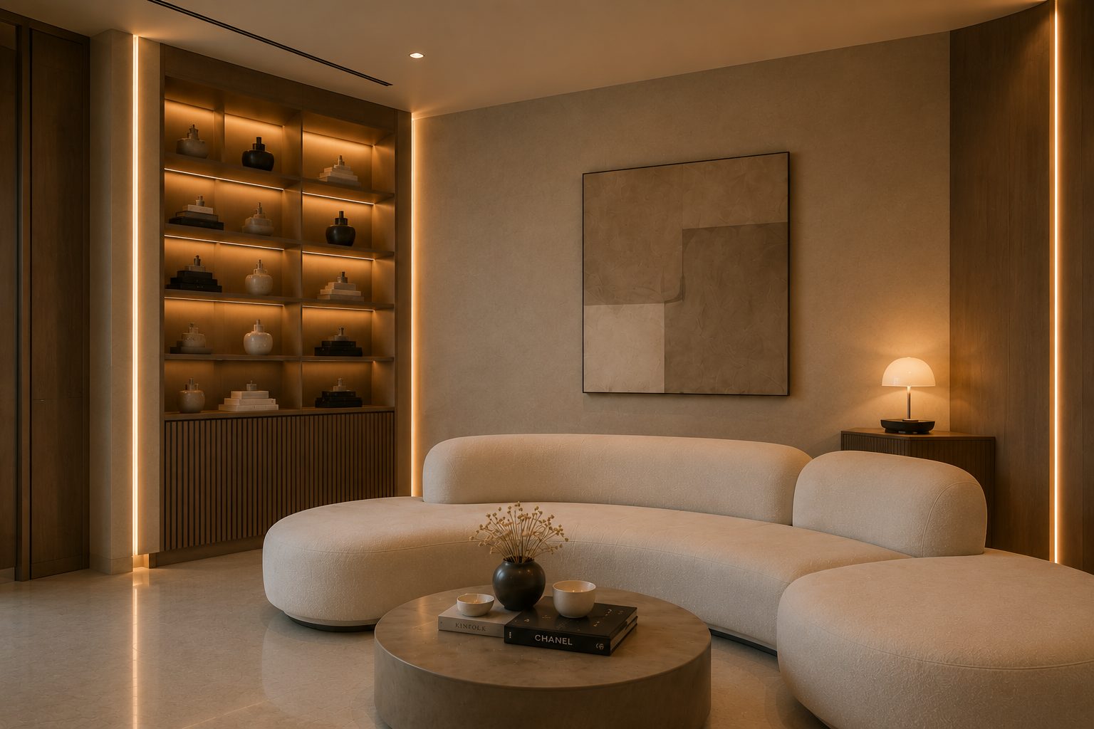 Visuel conceptuel généré par IA : HPF Aesthetic Dental Clinic, Salle d'attente
